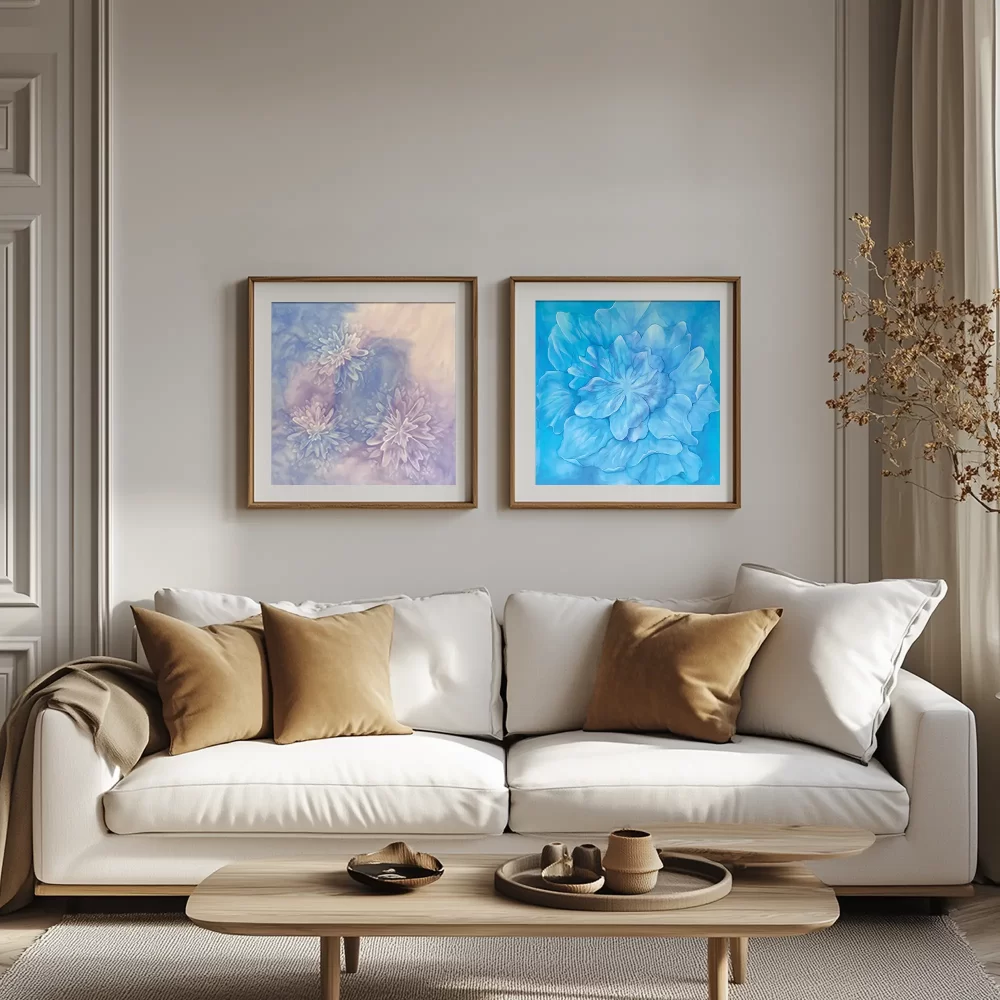 Celeste Blue Flower Print - Image 3