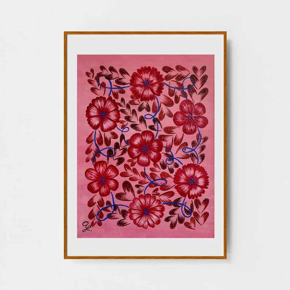 Pink Flower Pattern Print